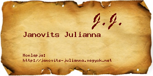 Janovits Julianna névjegykártya